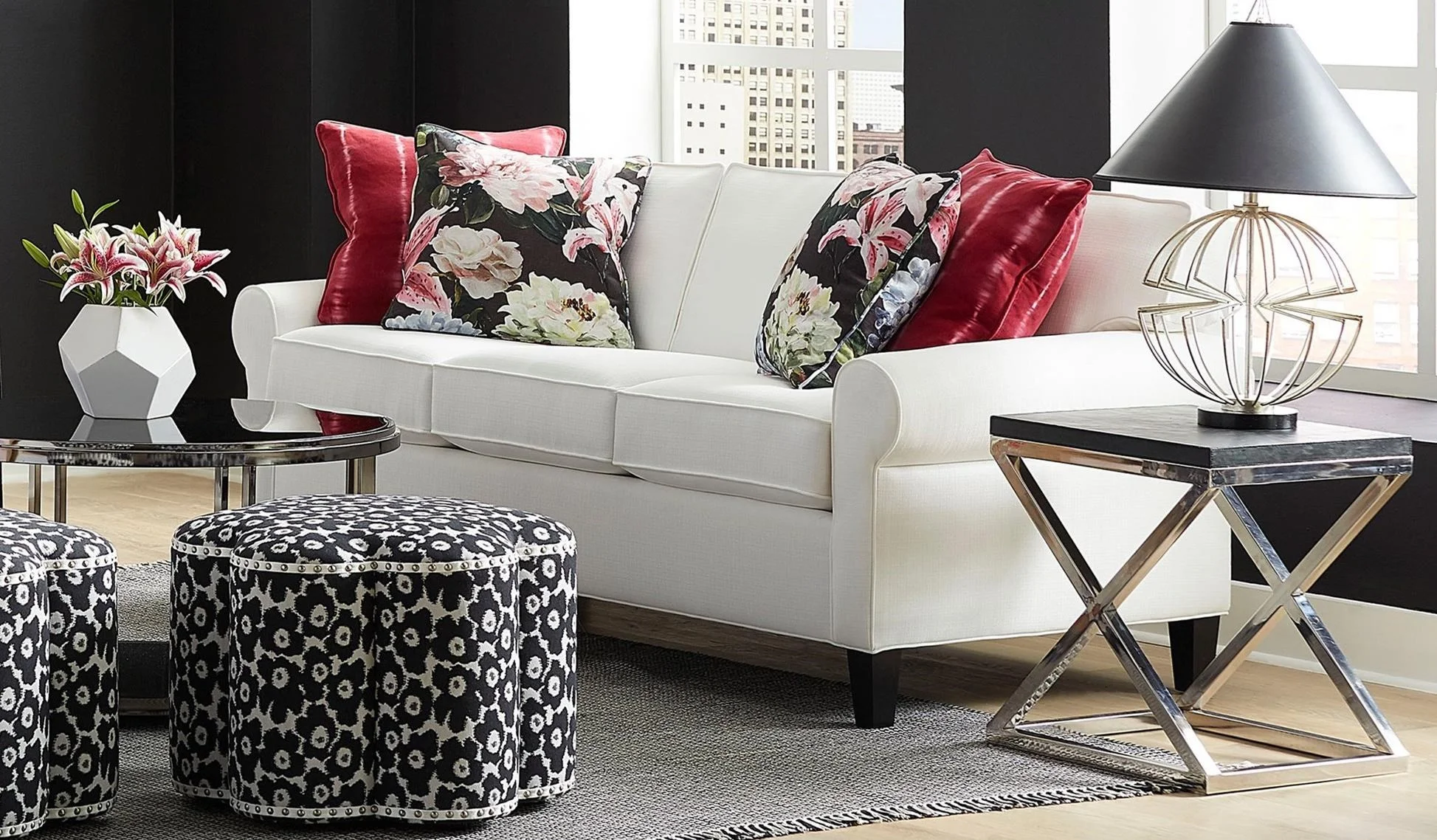 Norwalk Copley Square 924870 Casual Loose Back Stationary Sofa with